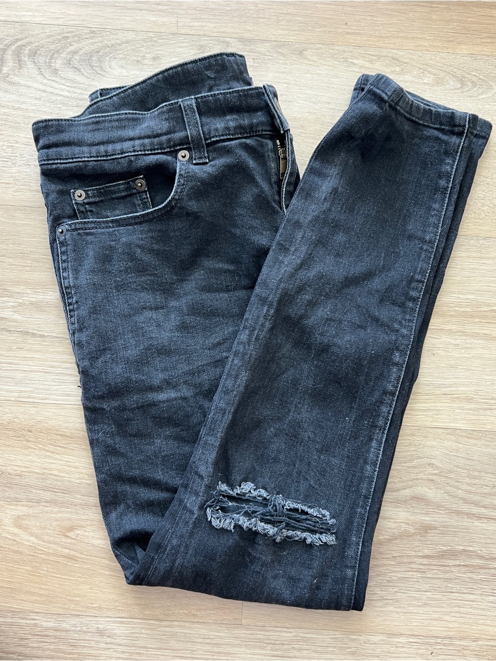 Saint Laurent Paris 2019AW Knee Crush Skinny Jeans 32